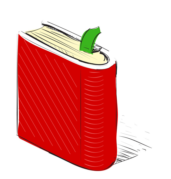 Livro rabiscado na cor vermelha
 - Vetor, Imagem