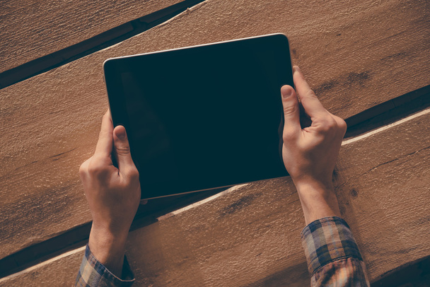 man holding digital tablet - Foto, Imagen