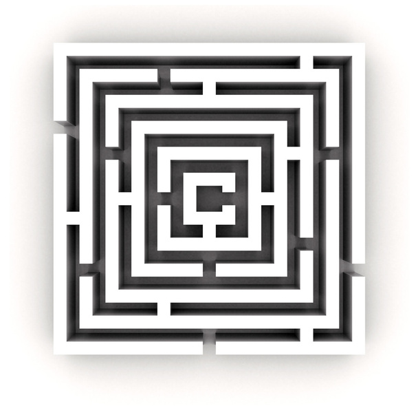 yüksek çözünürlükte 3d render bir labirent - labyrinth. - Fotoğraf, Görsel
