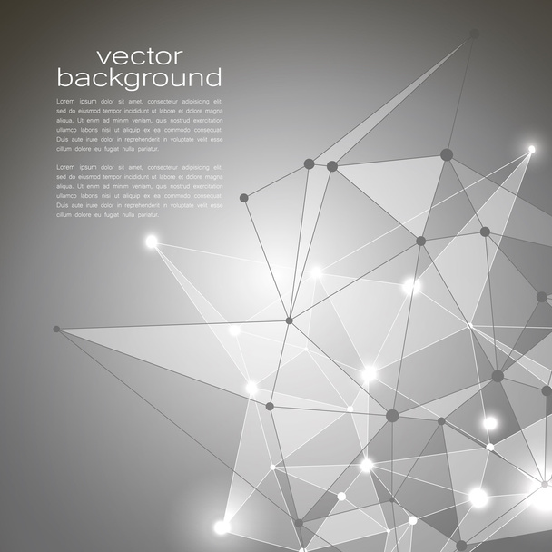 Abstract Geometric Polygonal Shape. Vector Science Background. Futuristic Technology Background. Connecting Dots and Lines Structure  - Вектор,изображение