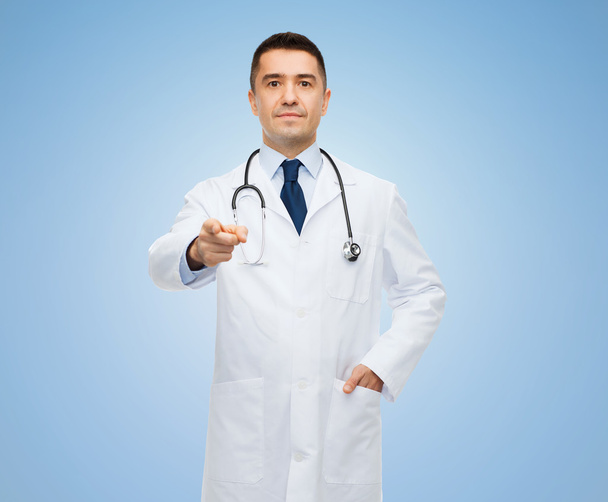 male doctor in white coat pointing at you - Photo, Image