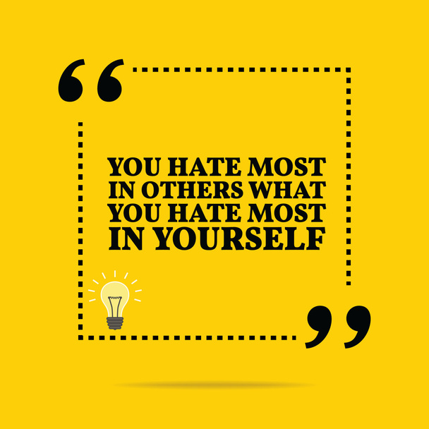 Inspirational motivational quote. You hate most in others what y - Vector, afbeelding