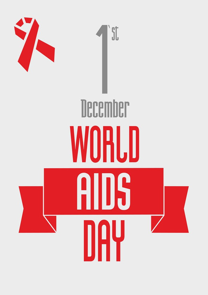 Червона стрічка - Всесвітній день боротьби зі СНІДом. Концепція векторного дизайну
. - Вектор, зображення