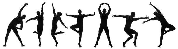 Silhuetas de dançarinos no conceito de dança - Foto, Imagem