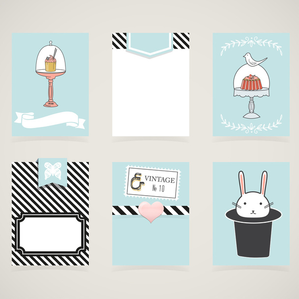 Cooking cards, notes, stickers - Vecteur, image