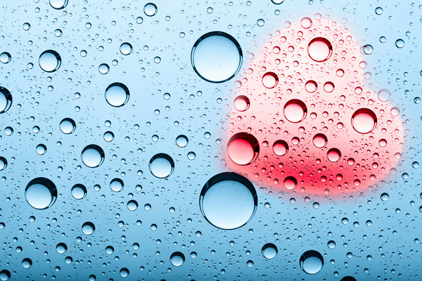 Abstract backgrounds with water bubbles and heart shape - Фото, изображение