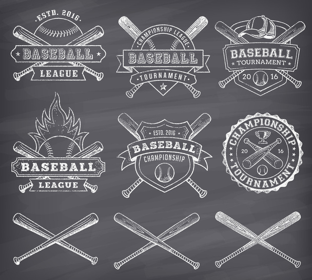 Διάνυσμα Chalkboard μπέιζμπολ λογότυπα - Διάνυσμα, εικόνα