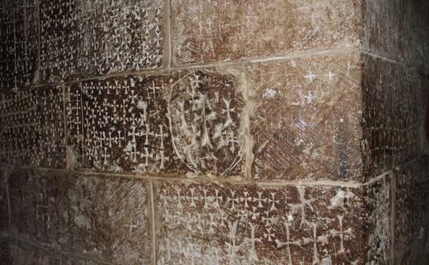 τοίχους στην εκκλησία του Αγίου Τάφου - Γολγοθάς, Ιεροσόλυμα - Φωτογραφία, εικόνα