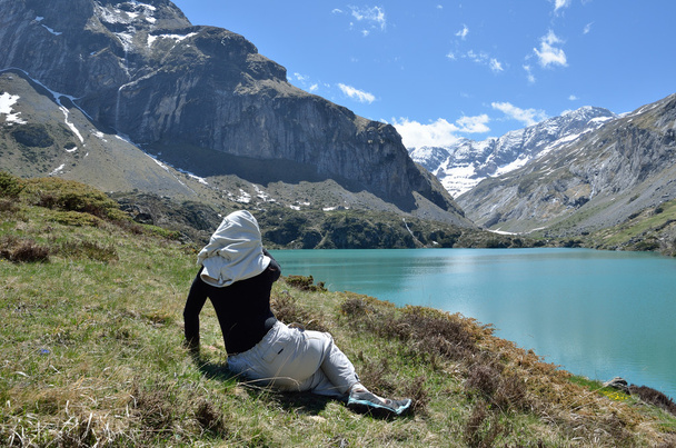 Lac des Gloriettes w Pirenejach - Zdjęcie, obraz