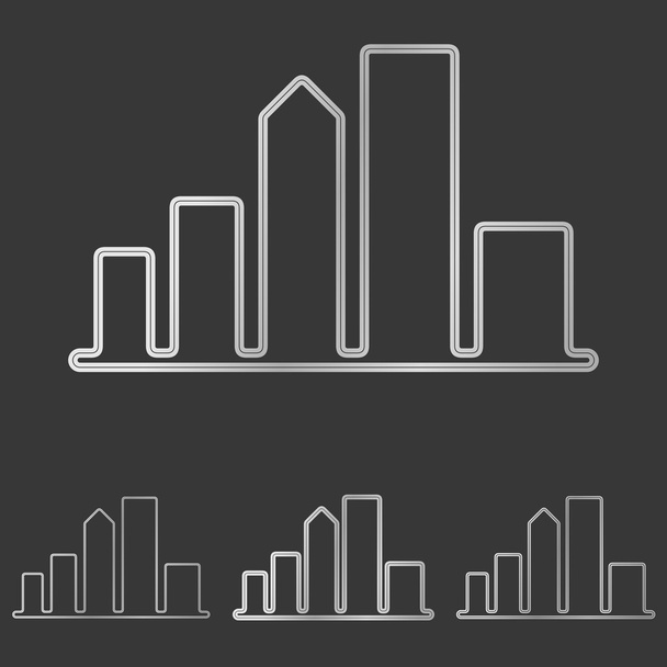 Ασημένια γραμμή πόλη λογότυπο σύνολο σχεδίασης - Διάνυσμα, εικόνα