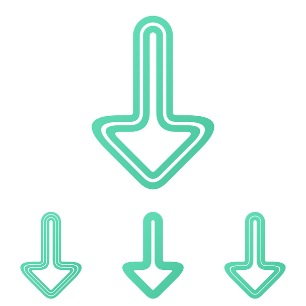 Line down arrow logo design set - Vector, Image
