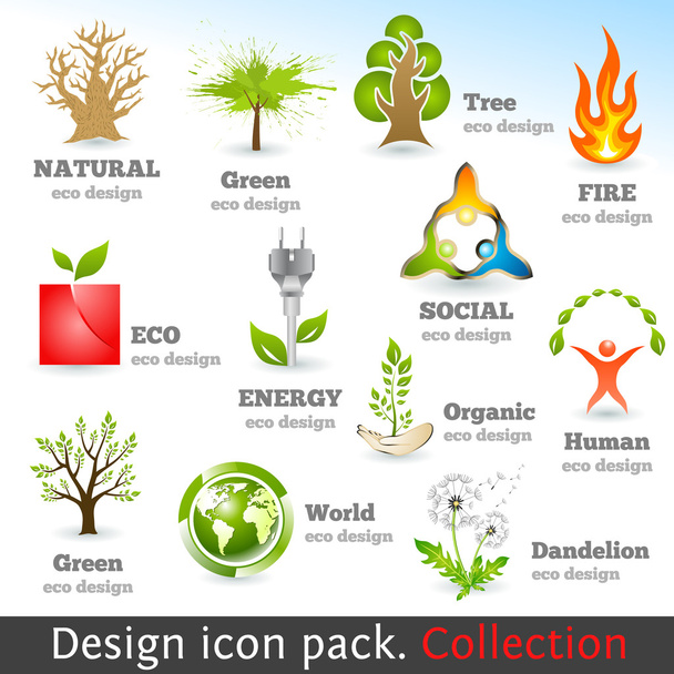 Design 3d color icon set. Design elements - Vektor, Bild