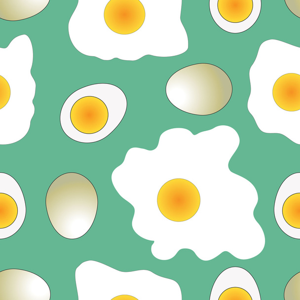 Funny background with eggs and omelets - Vector, Image