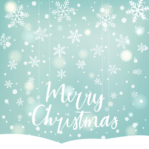 Merry Christmas greeting card with snowflakes - Vector, afbeelding