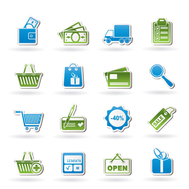 Shopping and website icons - Vetor, Imagem