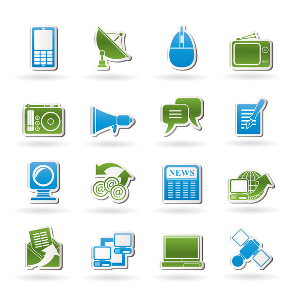 Communication and Technology icons - Vector, Image