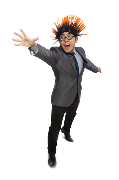 Смешной человек с прической ирокеза - Фото, изображение