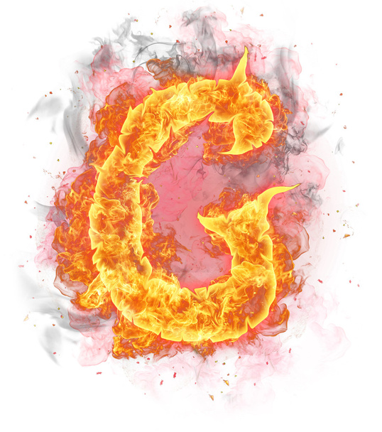 Fire letter "G" - Zdjęcie, obraz