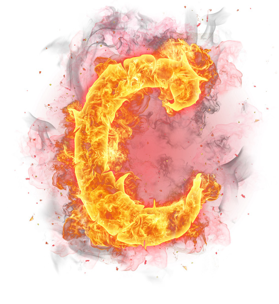 Fire letter "C" - 写真・画像