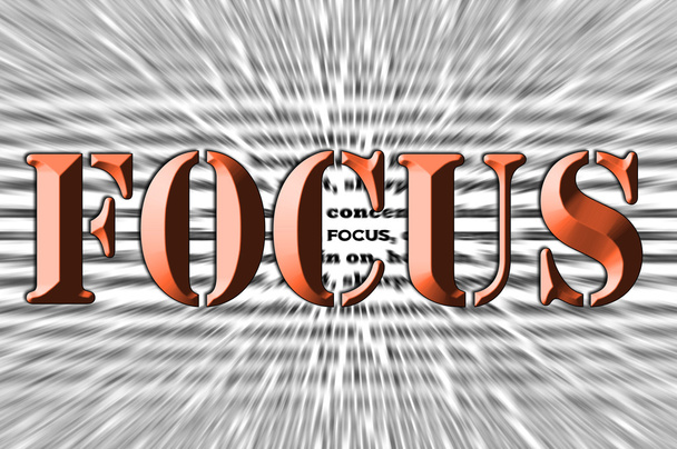 Focus - Chisel effect - Brown Font - Photo, Image