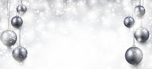 Серебряные рождественские шарики
 - Вектор,изображение