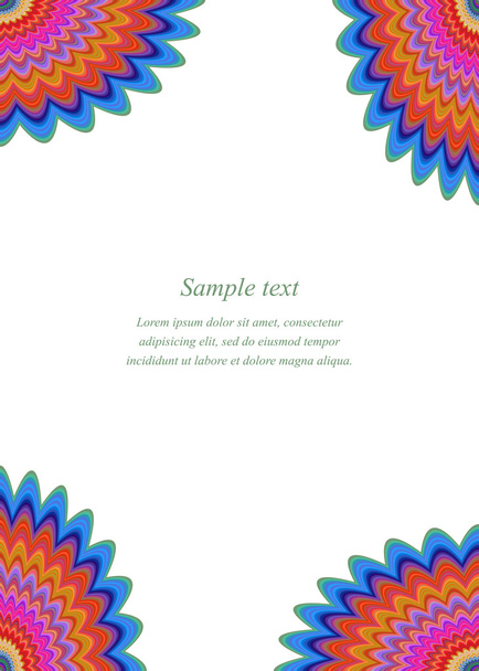 Многоцветный шаблон цветочного углового дизайна страницы
 - Вектор,изображение