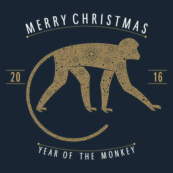 Noel amblemi maymun - Vektör, Görsel