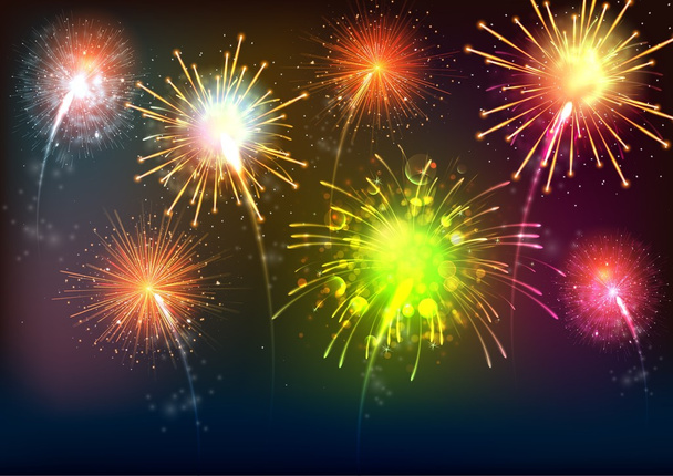 Illustration Fireworks background - Vector, Image