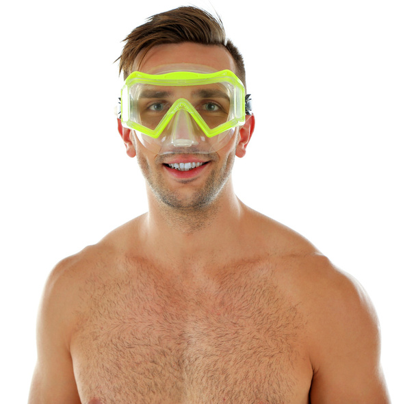 man with swimming mask or goggles - Photo, image