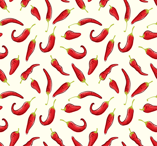 red chili pepper pattern - Vector, Image