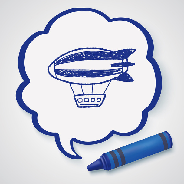 Airship doodle icon element - Vector, Image
