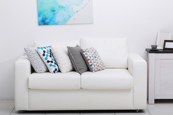 Sofa with colorful pillows - Fotó, kép