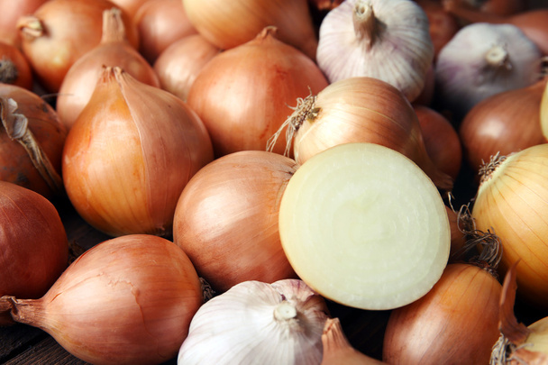 Fresh onions background - Zdjęcie, obraz