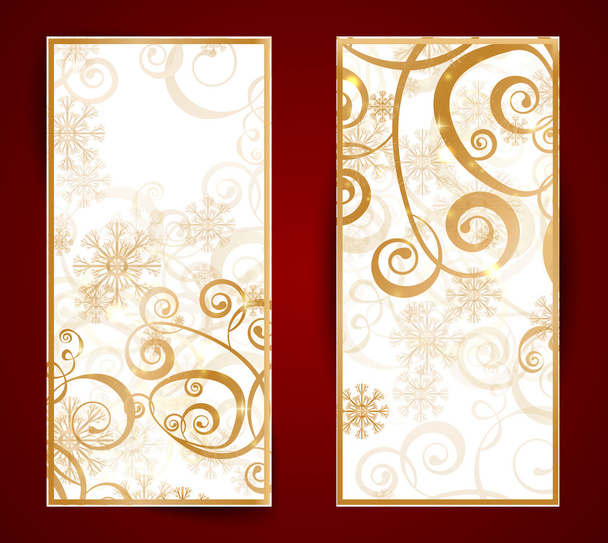 Elegant christmas black and gold banner - Διάνυσμα, εικόνα