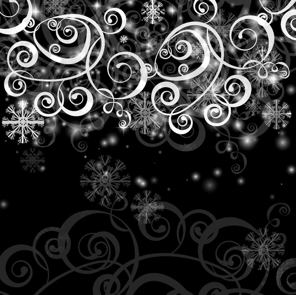 Elegant christmas black and white background - Wektor, obraz