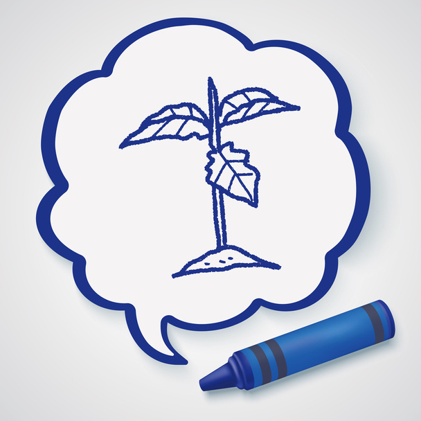 plant doodle pictogram element - Vector, afbeelding