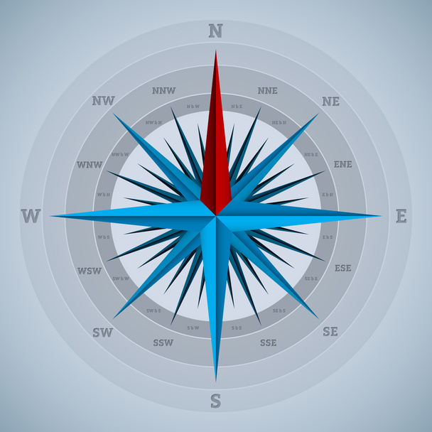 Cooles 32-Punkte-Kompass-Design - Vektor, Bild