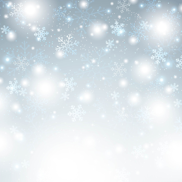 雪の結晶とクリスマスの背景 - ベクター画像