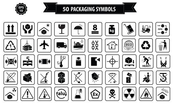 Набор символов упаковки - Вектор,изображение