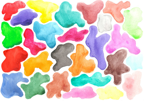 Abstract hand drawn colorful watercolor blotches - Фото, зображення