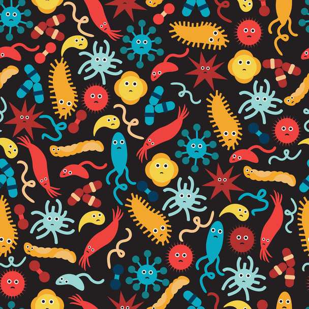 cute bacteria and viruses - Vektor, kép