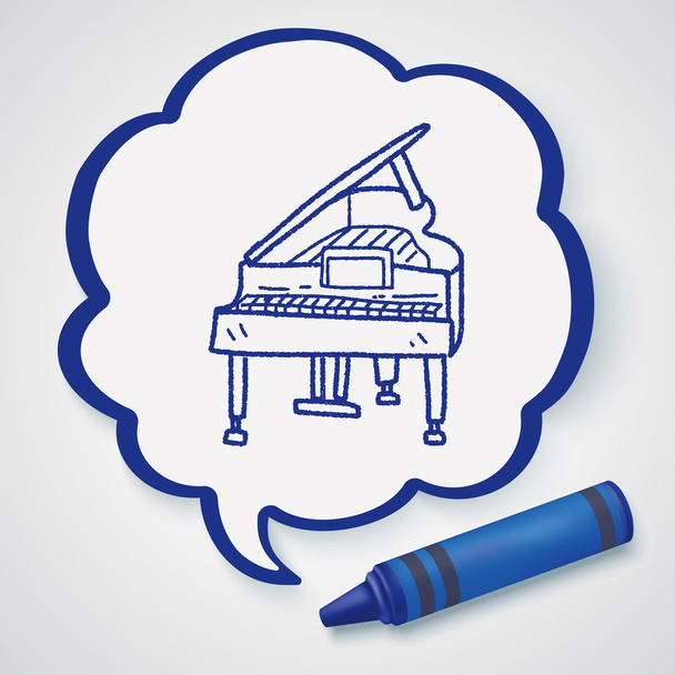 Piano Doodle Icon-Element - Vektor, Bild