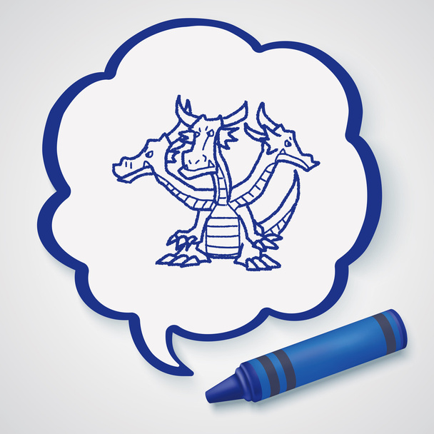 dragon doodle icon element - Vector, Image