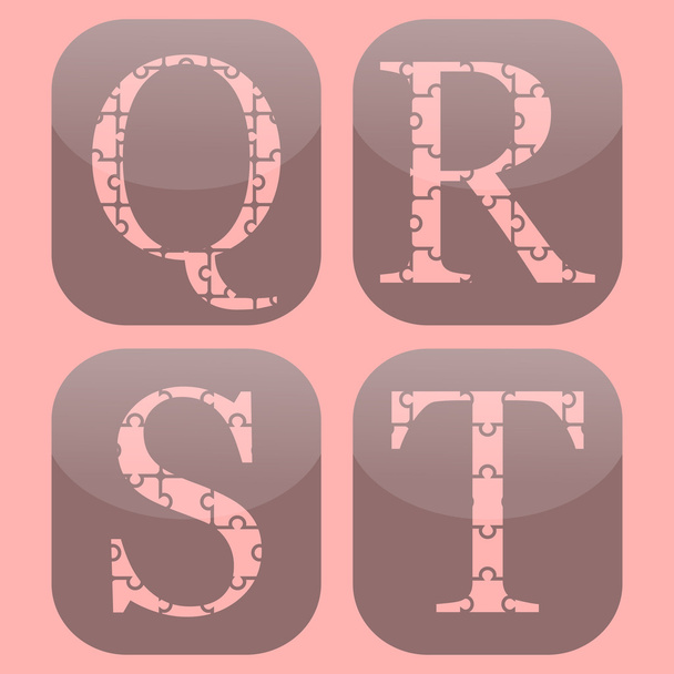 qrst set of letters of the puzzle - Vector, Image