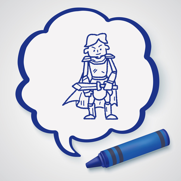 knight doodle icon element - Vector, Image