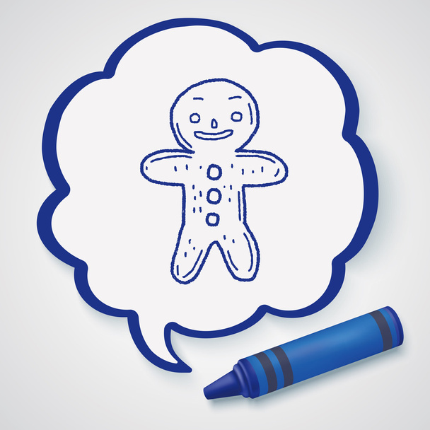 Mézeskalács ember doodle ikon elem - Vektor, kép