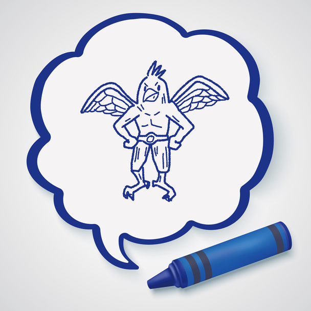 Griffin doodle ikon elem - Vektor, kép
