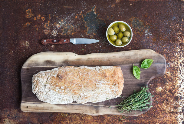 Freshly baked homemade ciabatta bread - Фото, зображення