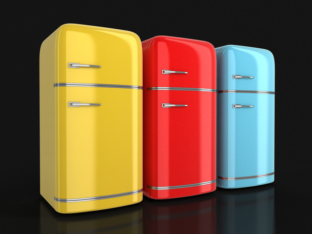 3d image of Retro refrigerator - Φωτογραφία, εικόνα