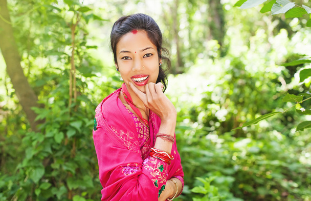 nepalese woman  on the  nature - Foto, Bild